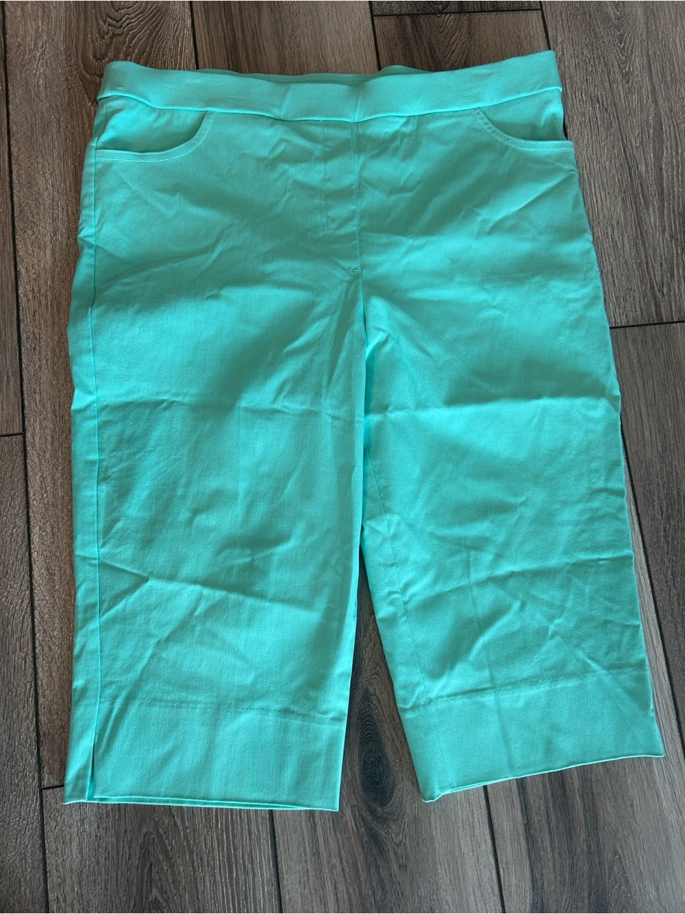 Alfred Dunner Mint/Celadon Pull-On Capris 16P